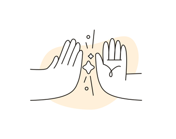 Illustration of 2 hands high fiving